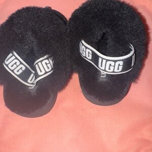UGG Black Fluffy Footwear